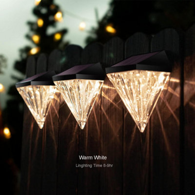 Bridika Fence Solar Lights Outdoor Waterproof Warm White & Color Glow LED, Solar Outdoor Wall Lights for Backyard, Patio, Deck Railing, Stair Handrail, Pool and Wall (4 Packs