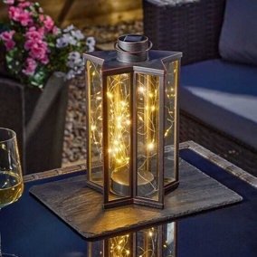 Solar Garden Lantern Light Hanging Star Firefly Effect Outdoor Decor LED Lamp
