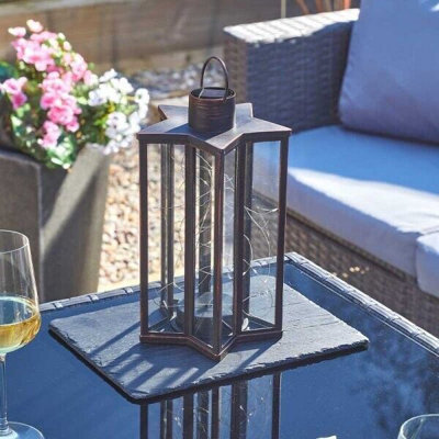 Solar Garden Lantern Light Hanging Star Firefly Effect Outdoor Decor LED Lamp