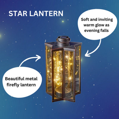 Solar Garden Lantern Light Hanging Star Firefly Effect Outdoor Decor LED Lamp - 4