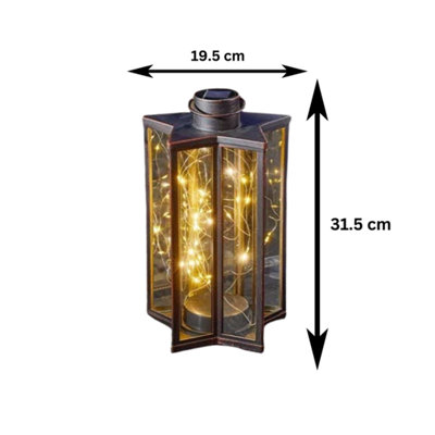 Solar Garden Lantern Light Hanging Star Firefly Effect Outdoor Decor LED Lamp - 8