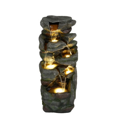 Solar Glenvale Rock Falls Rock Effect Solar Water Feature without Cover