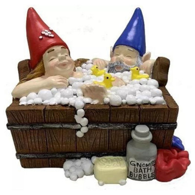 Solar Gnome Garden Ornament Bathtub Home Patio Decking Flower Bed Lighting