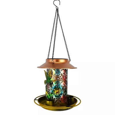 Solar Hanging Bird Feeder Lantern Garden Decor Light