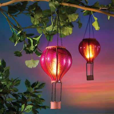 Solar Hanging Garden Light -Flickering 30 LED 'Flame' effect Hot Air Balloon