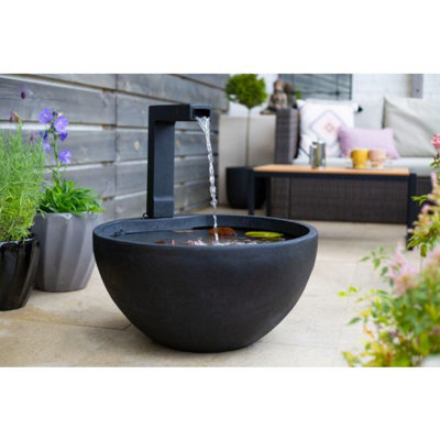 Solar Kelkay Patio Pond Large Modern Water Feature with Cover