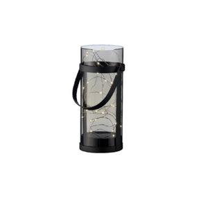 Solar Lantern Acrylic Steady Smoke Grey -23.5cm