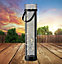 Solar Lantern Acrylic Steady Smoke Grey - 46cm