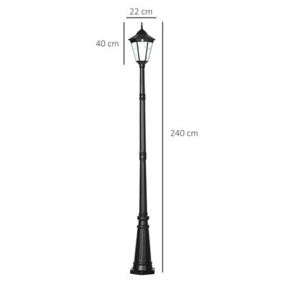 Solar LED Garden Lamp Post with Aluminum Frame for Patio Path