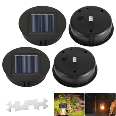 Solar Lights Replacement Top with LED Bulbs Solar Panel Lantern Lid Tops