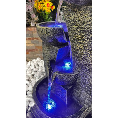 Solar Medium Aztec Modern Water Feature with Cover