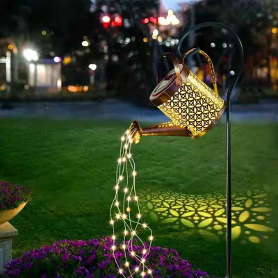 Christmas Solar Watering Can Light – 82.5cm Vintage Metal Lantern, Hanging Waterproof Garden Ornament With Santa Claus Theme, Solar-Powered Outdoor Decor