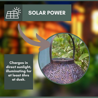 Solar Outdoor Lantern Garden Decor LED Outdoor Light Waterproof Garden Ornament - 5