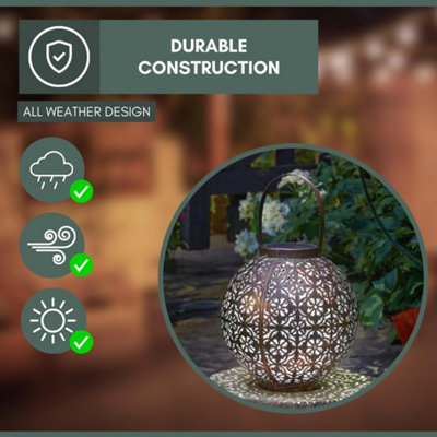 Solar Outdoor Lantern Garden Decor LED Outdoor Light Waterproof Garden Ornament - 6