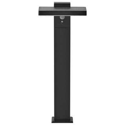 Solar Outdoor LED Bollard Lamp POPLAR with Motion Sensor Black
