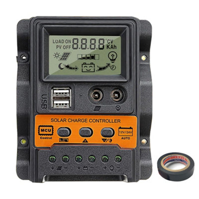 Solar Panel 30A Battery Charge Controller 12V/24V LCD Regulator Dual ...