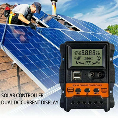 Solar Panel 30A Battery Charge Controller 12V/24V LCD Regulator Dual ...