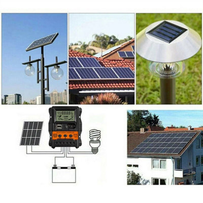 Solar Panel 30A Battery Charge Controller 12V/24V LCD Regulator Dual ...