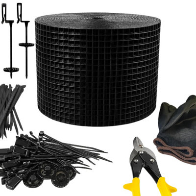 Solar Panel Bird Proofing Mesh Kit 30m x 0.2m PVC-Coated with 60 Clips ...