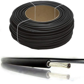 Solar Panel Black 4mm PV Cable DC Rated Insulated Wire (10 Meters Coil)