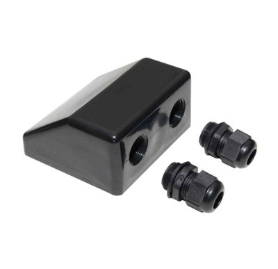 Solar Panel Mounting Twin Cable Entry Black
