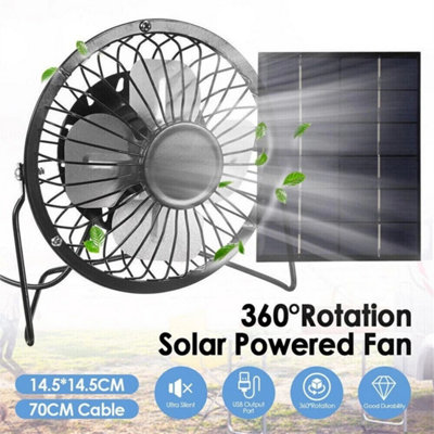 Solar Panel Powered Fan USB Cooling Fan 2.5W For Office Garden Outdoor
