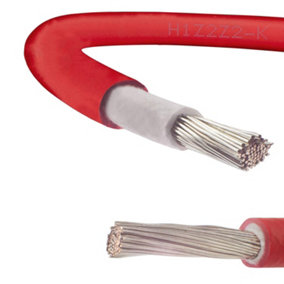 Solar Panel Red 4mm PV Cable DC Rated Insulated Wire (10 Meters Coil)