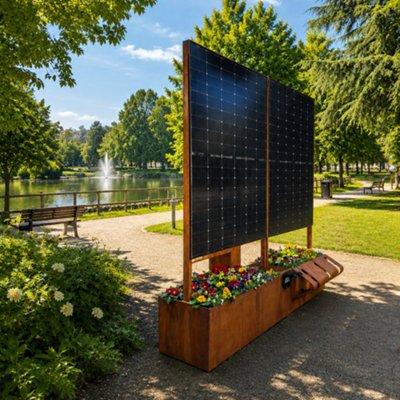 Solar Panel Versatile Outdoor Planter