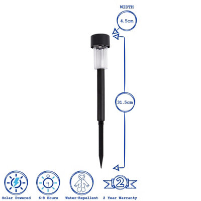 Solar Pathway Light - 31.5cm - Black - 3