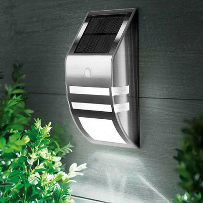 Solar PIR Motion Sensor Wall Light Dual LED Outdoor Garden Security ...
