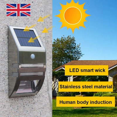Solar PIR Motion Sensor Wall Light Dual LED Outdoor Garden Security ...