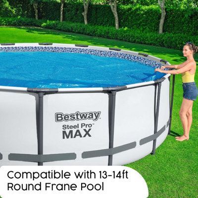 Solar Pool Cover for Steel Pro Max Bestway Flowclear 4.27m Round Above ...