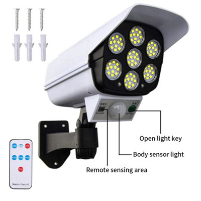 Solar Power Dummy Security Camera Fake LED Wall Light Outdoor ...
