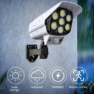 Solar Power Dummy Security Camera Fake LED Wall Light Outdoor ...
