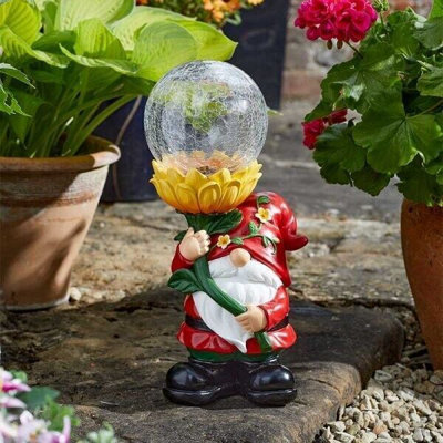 Solar Power Woodland Wizard Garden Ornament Colour Changing Light Outdoor 45cm