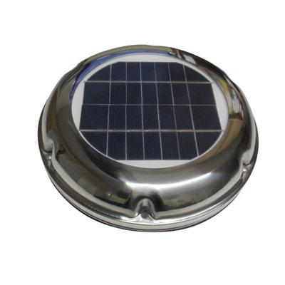 Solar Powered Caravan Extractor Fan (Stainless Steel Exhaust Roof Vent Ventilation Camper Van RV)