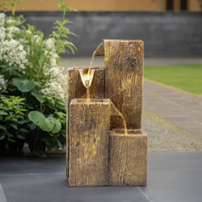 Solar Powered Cascading Water Feature Garden Layered LED Fountain Outdoor Ornament Statue Fountain 48 cm H
