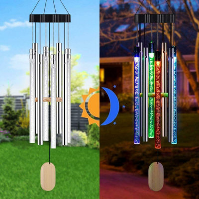 Solar-Powered Color-Changing LED Spiral Spinner, Wind Chime Light for ...