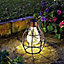 Solar Powered Copper Hanging Firefly Lantern with LED Light