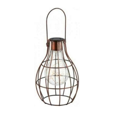 Solar Powered Copper Hanging Firefly Lantern with LED Light