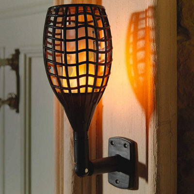 Solar powered flame effect garden deals lights