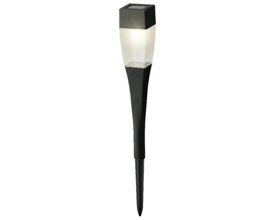 Solar Powered Garden Pathway Stake Light Square LED Post Light Warm White 27.5cm
