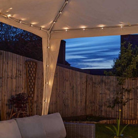 Solar Powered Gazebo String Lights - Garden Fairy Lights for Uprights & Inner Poles with 140 Warm White LEDs & Cable Ties
