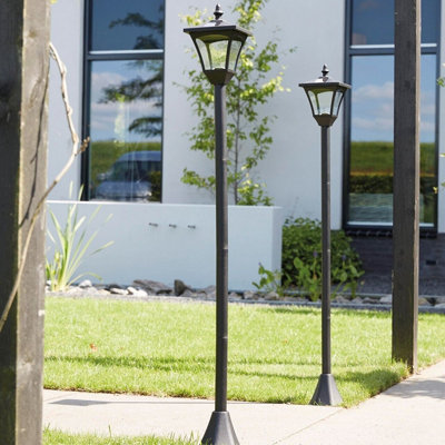 Solar Powered Height Adjustable Casablanca Lamp Post - 10 Lumen Weather & UV Resistant Outdoor Garden LED Light - H126.5 x 15cm