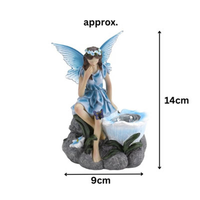 Solar Powered LED 3 pack of Fairy Garden Statues Outdoor Novelty Garden Lighting - 3