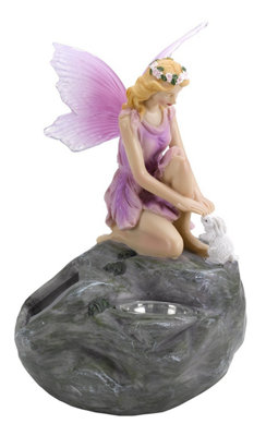 Solar Powered LED 3 pack of Fairy Garden Statues Outdoor Novelty Garden Lighting - 4