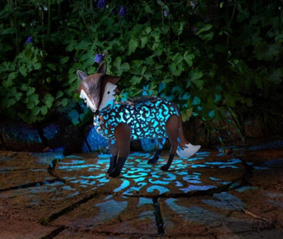 Solar Powered LED Fox Metal Silhouette Garden Animal Sculptures