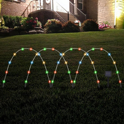 Solar-Powered LED Garden Arch Lights 40 Bright LEDs Waterproof Outdoor ...