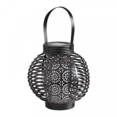 Solar Powered LED Hanging Lantern with Flame Effect Decoration - 3