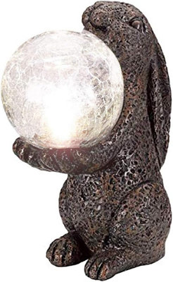 Solar Powered LED 'Hare Magic' Statue Garden Ornament